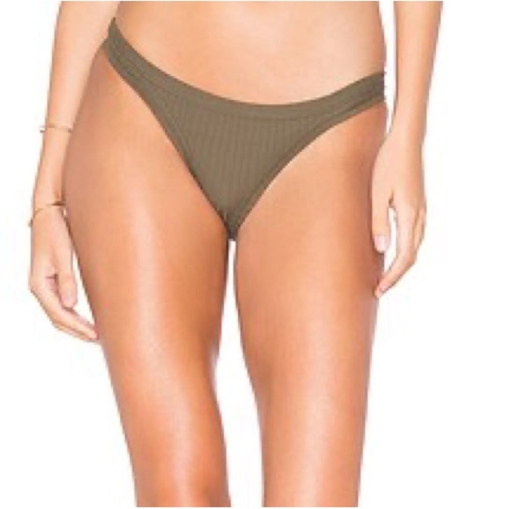 NWT Seafolly Inka ribbed bikini bottoms dark olive